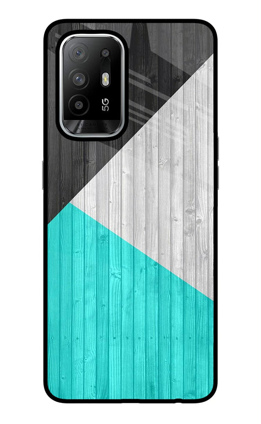 Wooden Abstract Oppo F19 Pro+ Glass Case