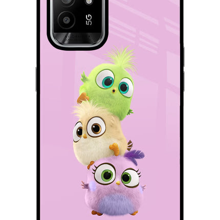 Cute Little Birds Oppo F19 Pro+ Glass Case Back Cover by Casekaro