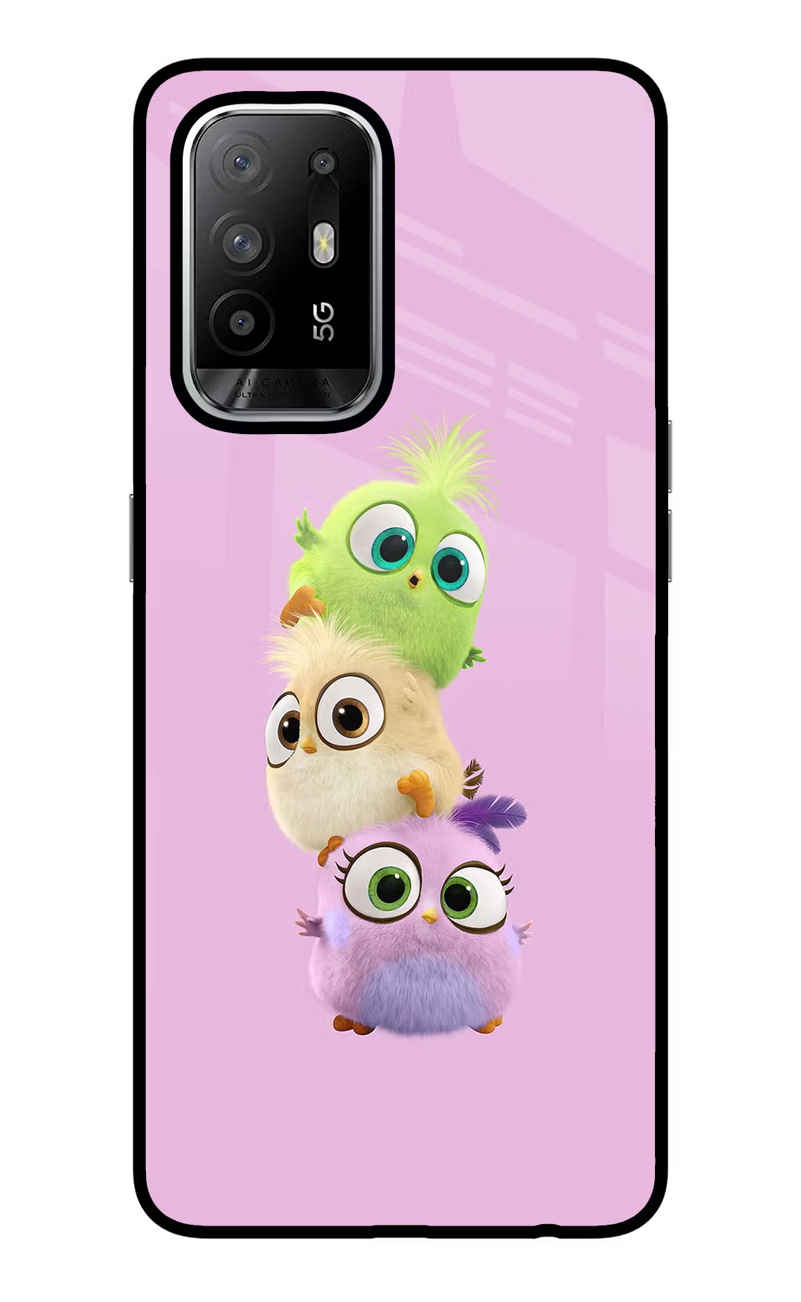 Cute Little Birds Oppo F19 Pro+ Glass Case Back Cover by Casekaro