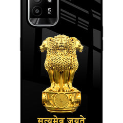 Satyamev Jayate Golden Oppo F19 Pro+ Glass Case