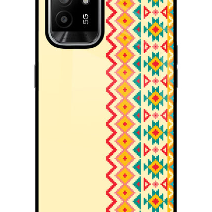 Ethnic Seamless Oppo F19 Pro+ Glass Case Back Cover by Casekaro