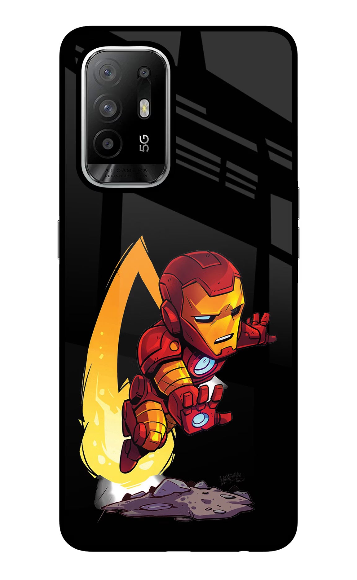IronMan Oppo F19 Pro+ Glass Case Back Cover by Casekaro