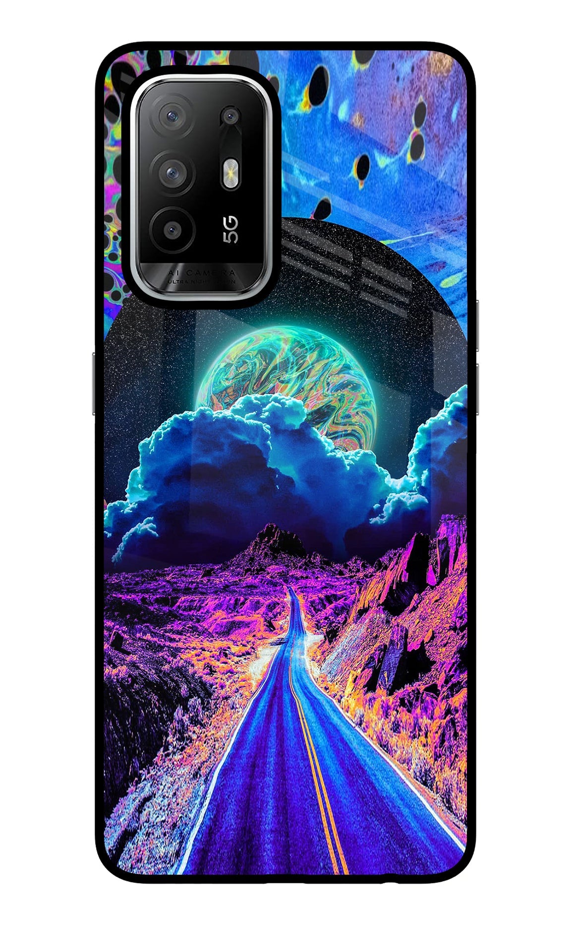 Psychedelic Painting Oppo F19 Pro+ Back Cover