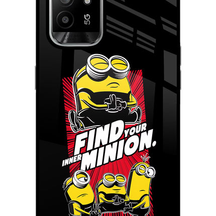 Find your inner Minion Oppo F19 Pro+ Glass Case Back Cover by Casekaro