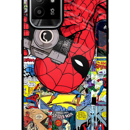 Spider Man Oppo F19 Pro+ Glass Case Back Cover by Casekaro