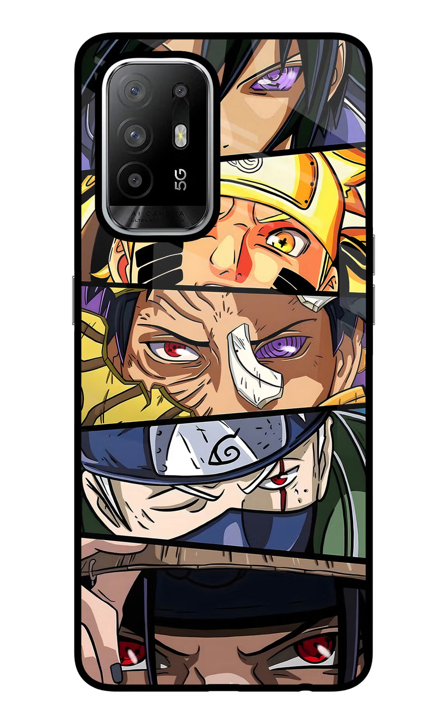 Naruto Character Oppo F19 Pro+ Back Cover, Glass case