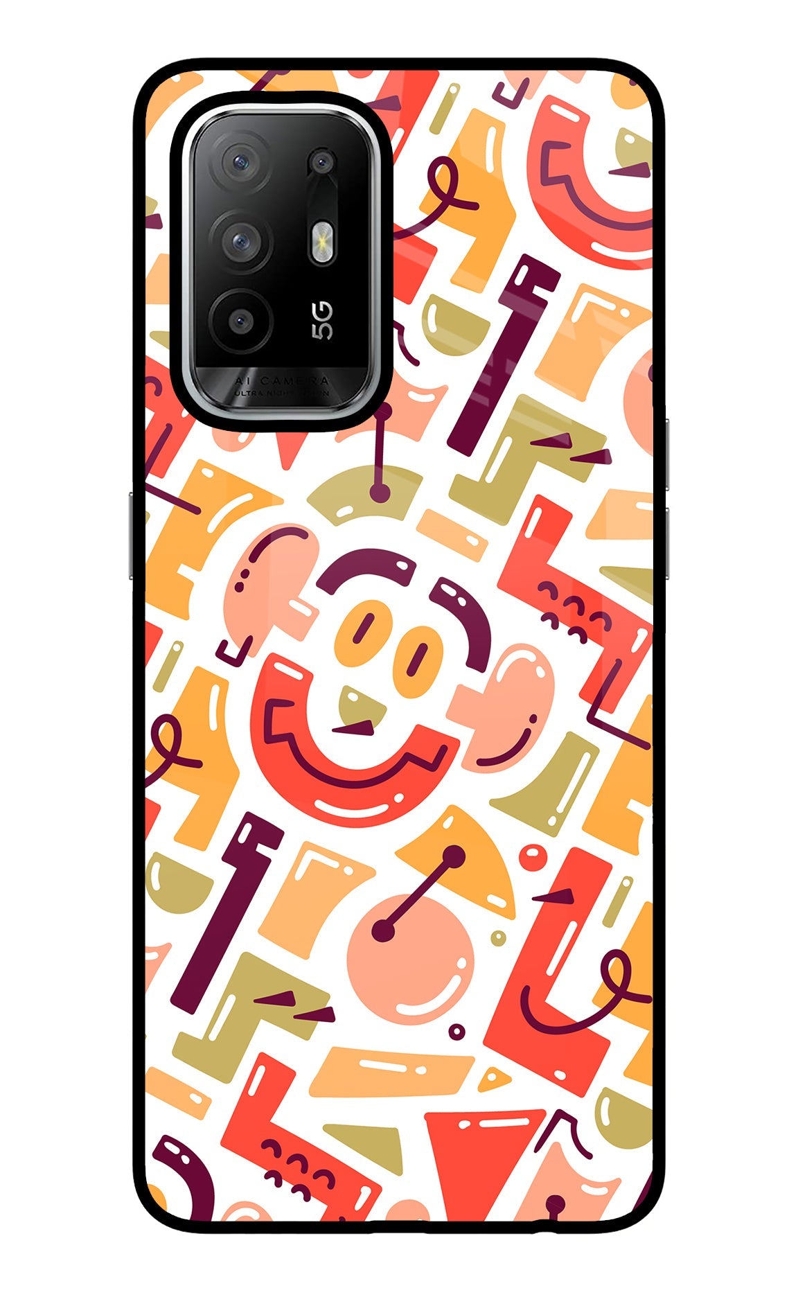 Doodle Pattern Oppo F19 Pro+ Back Cover