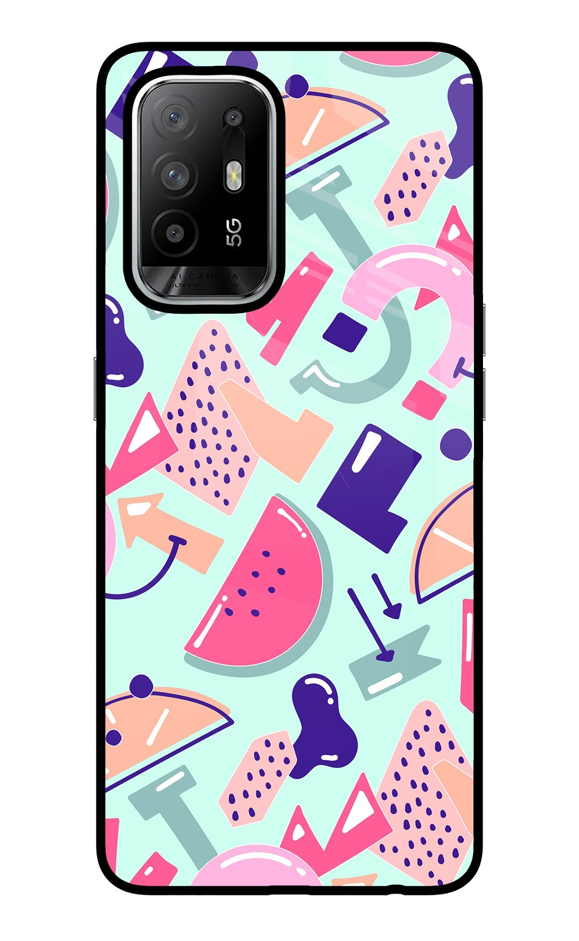 Doodle Pattern Oppo F19 Pro+ Back Cover