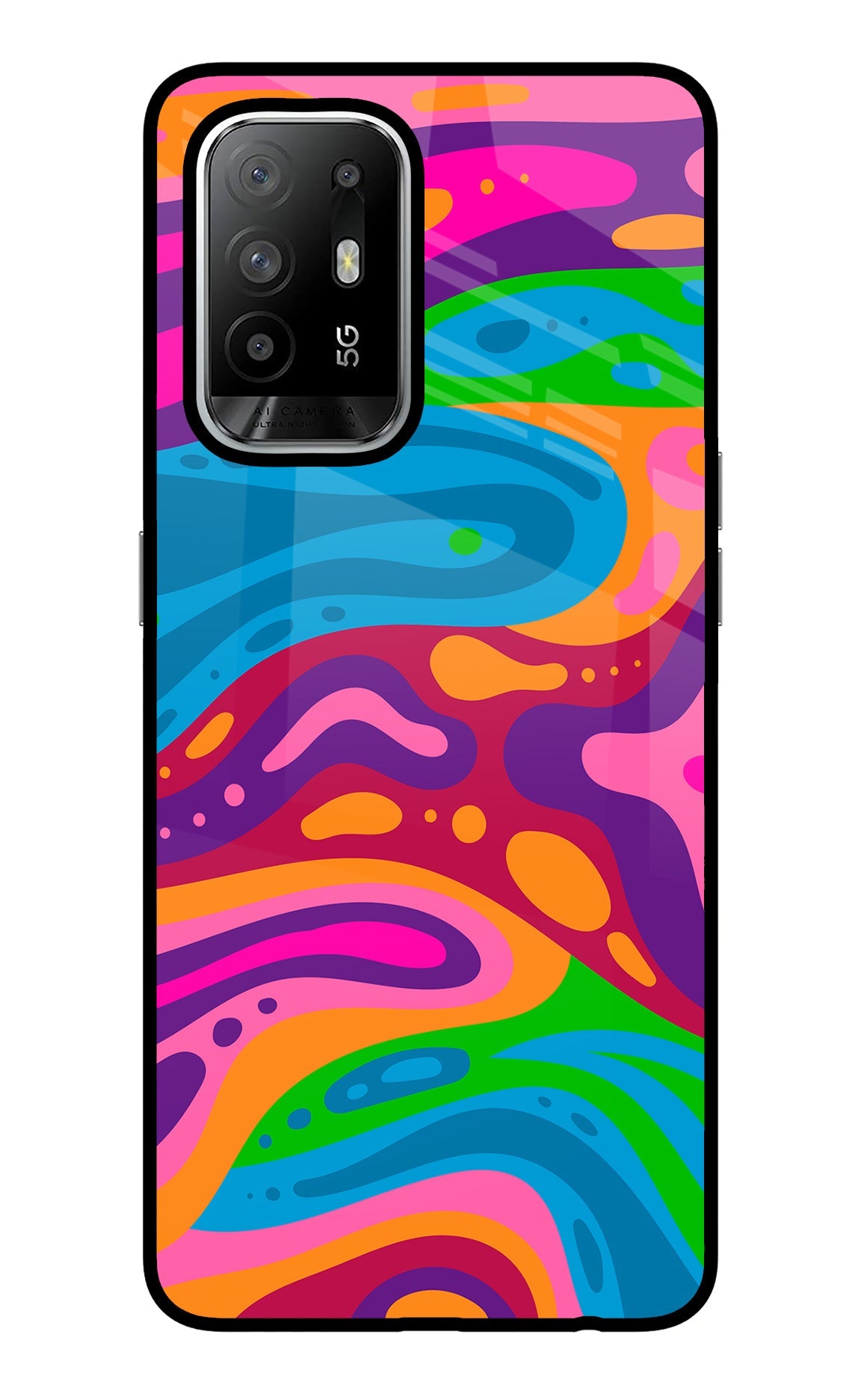 Trippy Pattern Oppo F19 Pro+ Back Cover