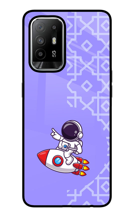 Cute Astronaut Oppo F19 Pro+ Glass Case