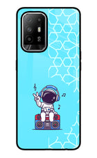 Cute Astronaut Chilling Oppo F19 Pro+ Glass Case