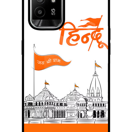 Jai Shree Ram Hindu Oppo F19 Pro+ Glass Case Back Cover by Casekaro