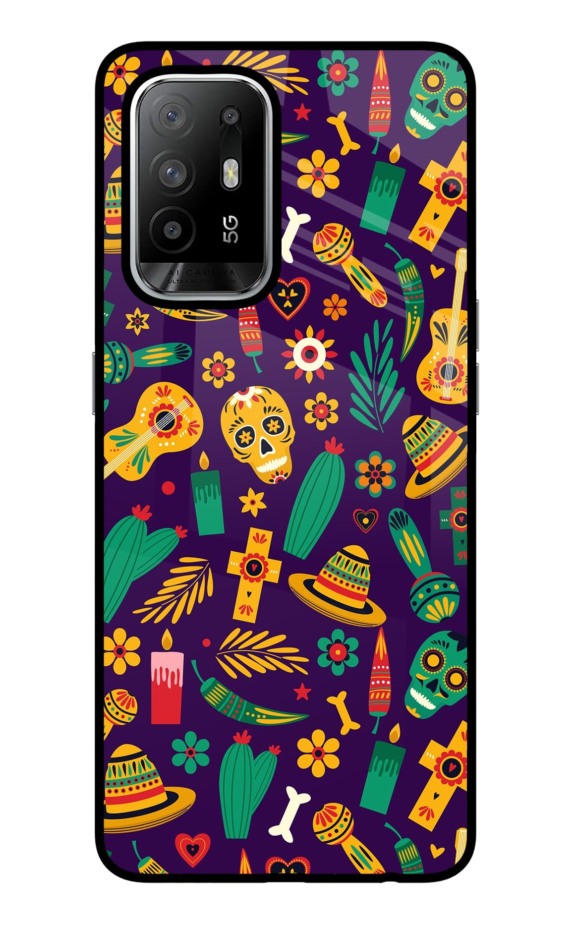 Mexican Artwork Oppo F19 Pro+ Glass Case