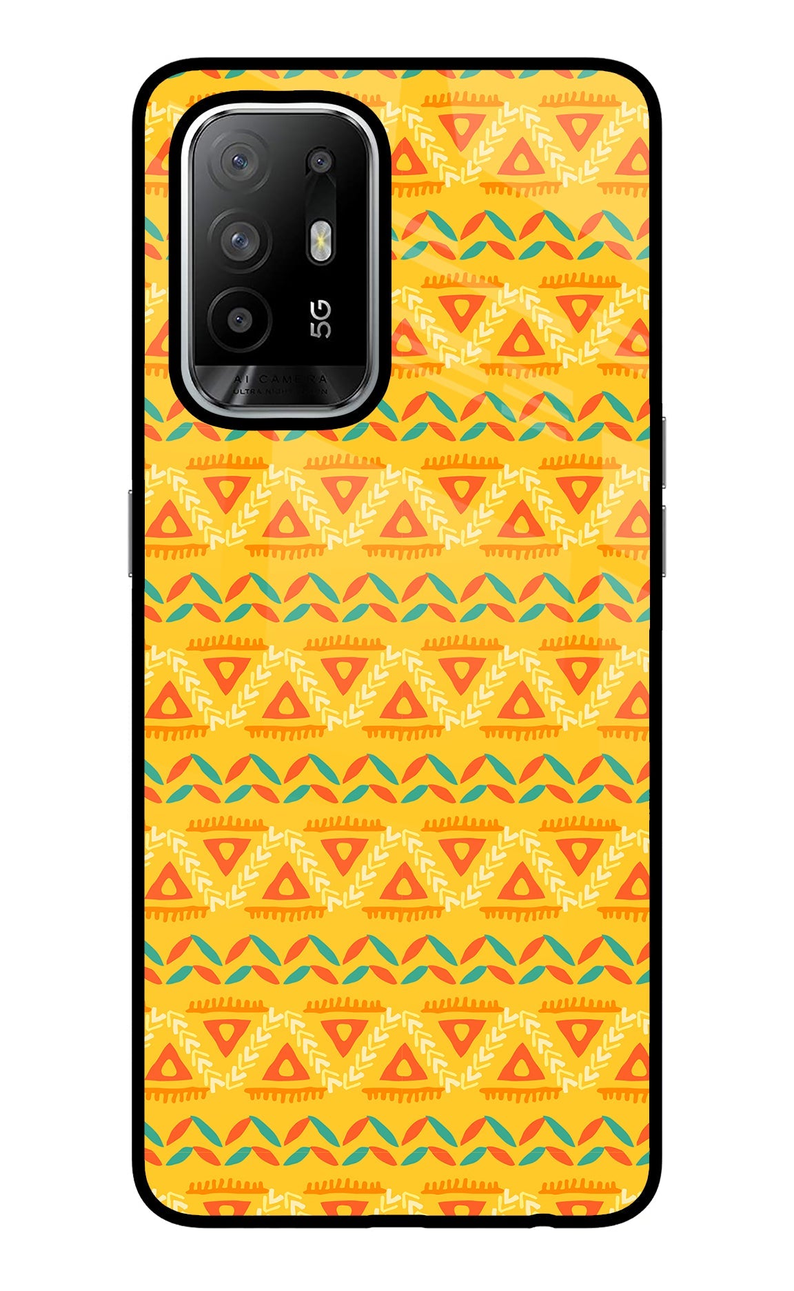 Tribal Pattern Oppo F19 Pro+ Glass Case