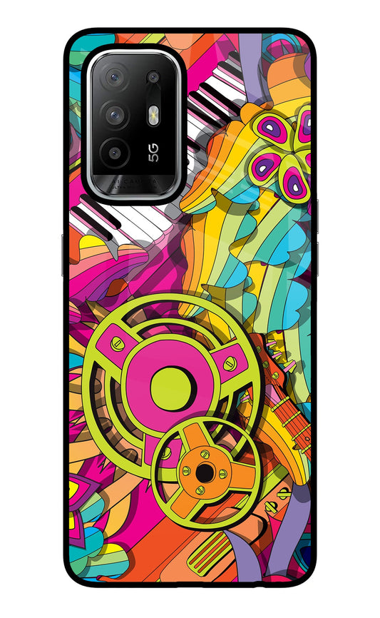 Music Doodle Oppo F19 Pro+ Glass Case