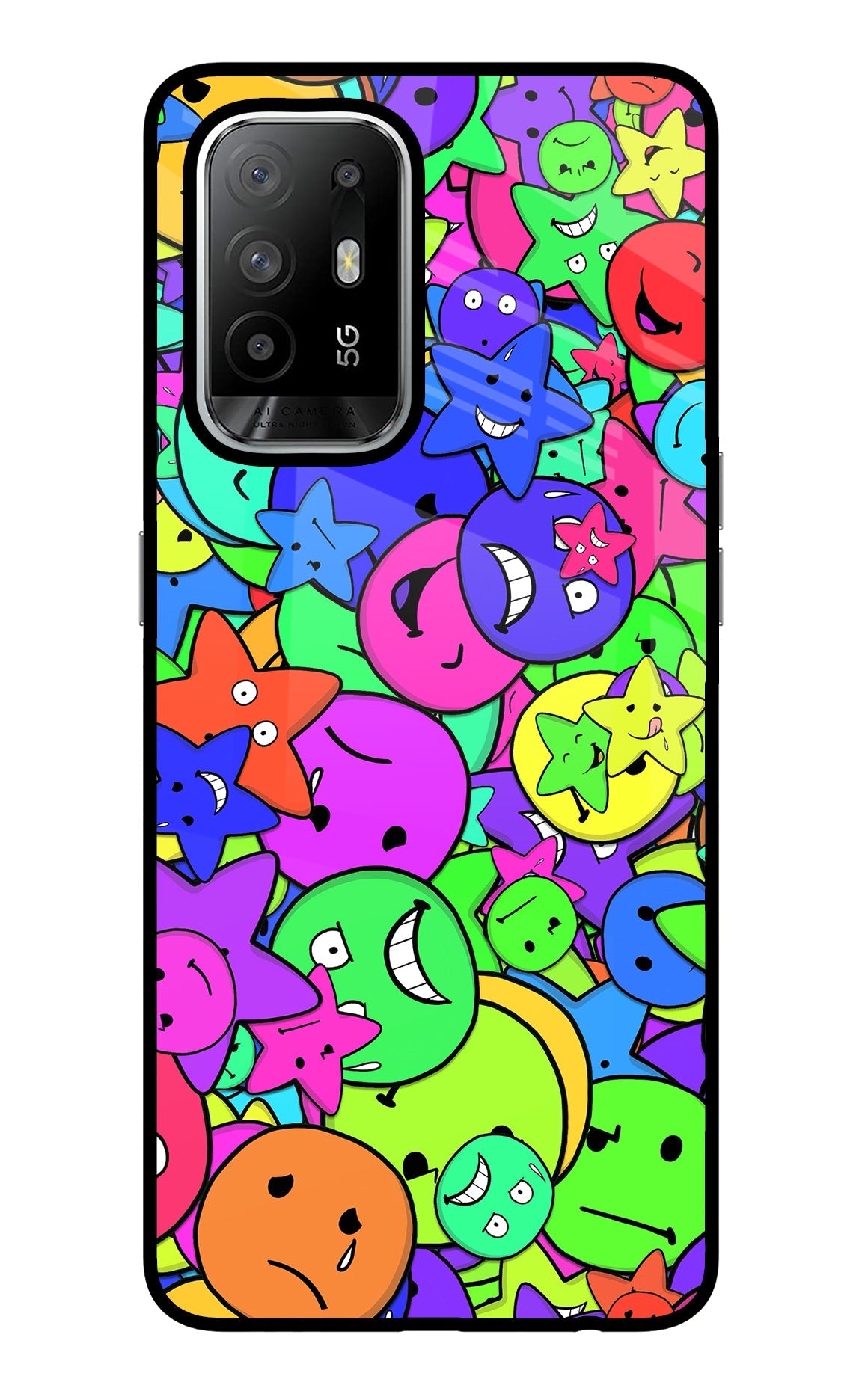 Fun Doodle Oppo F19 Pro+ Glass Case