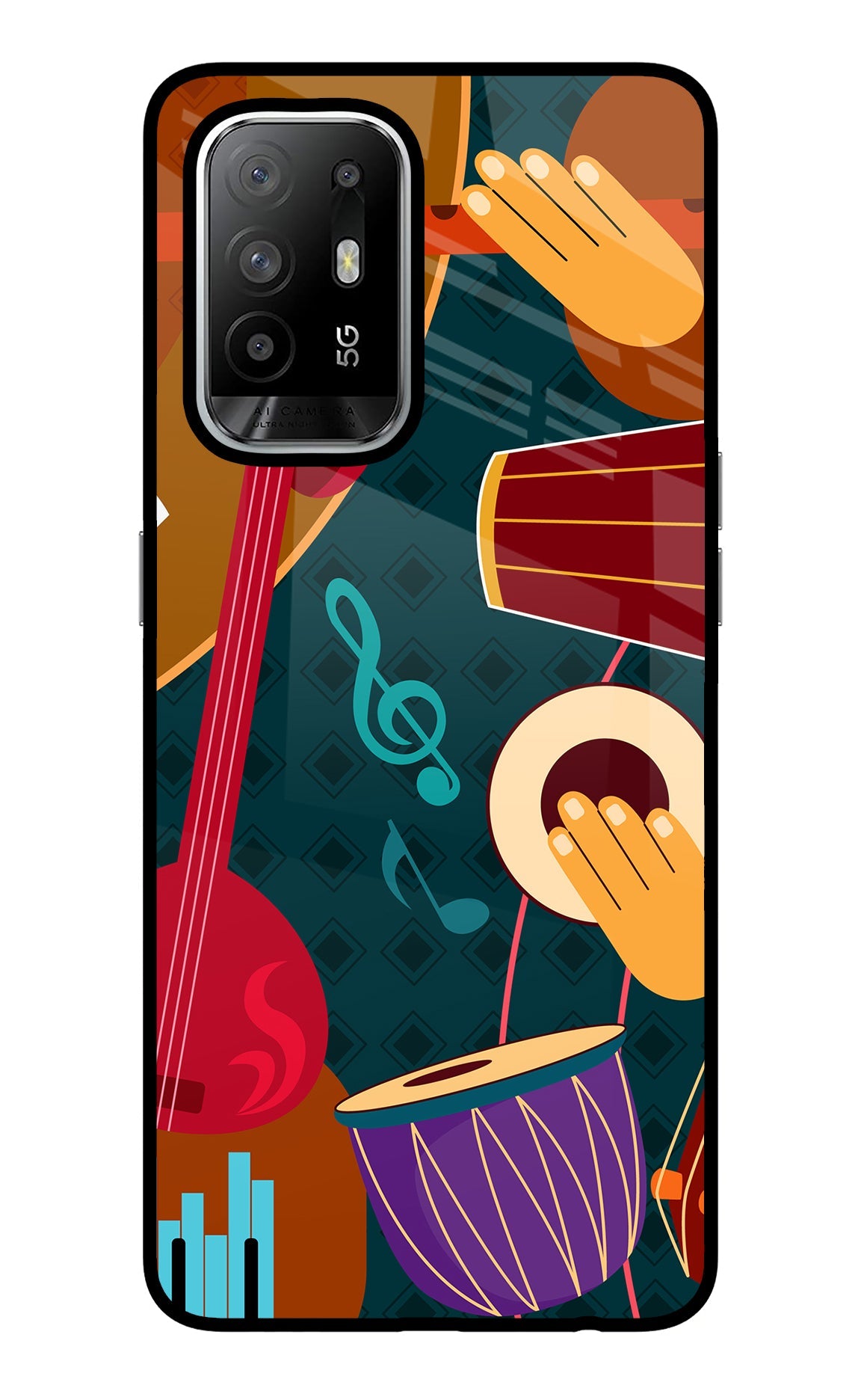 Music Instrument Oppo F19 Pro+ Glass Case