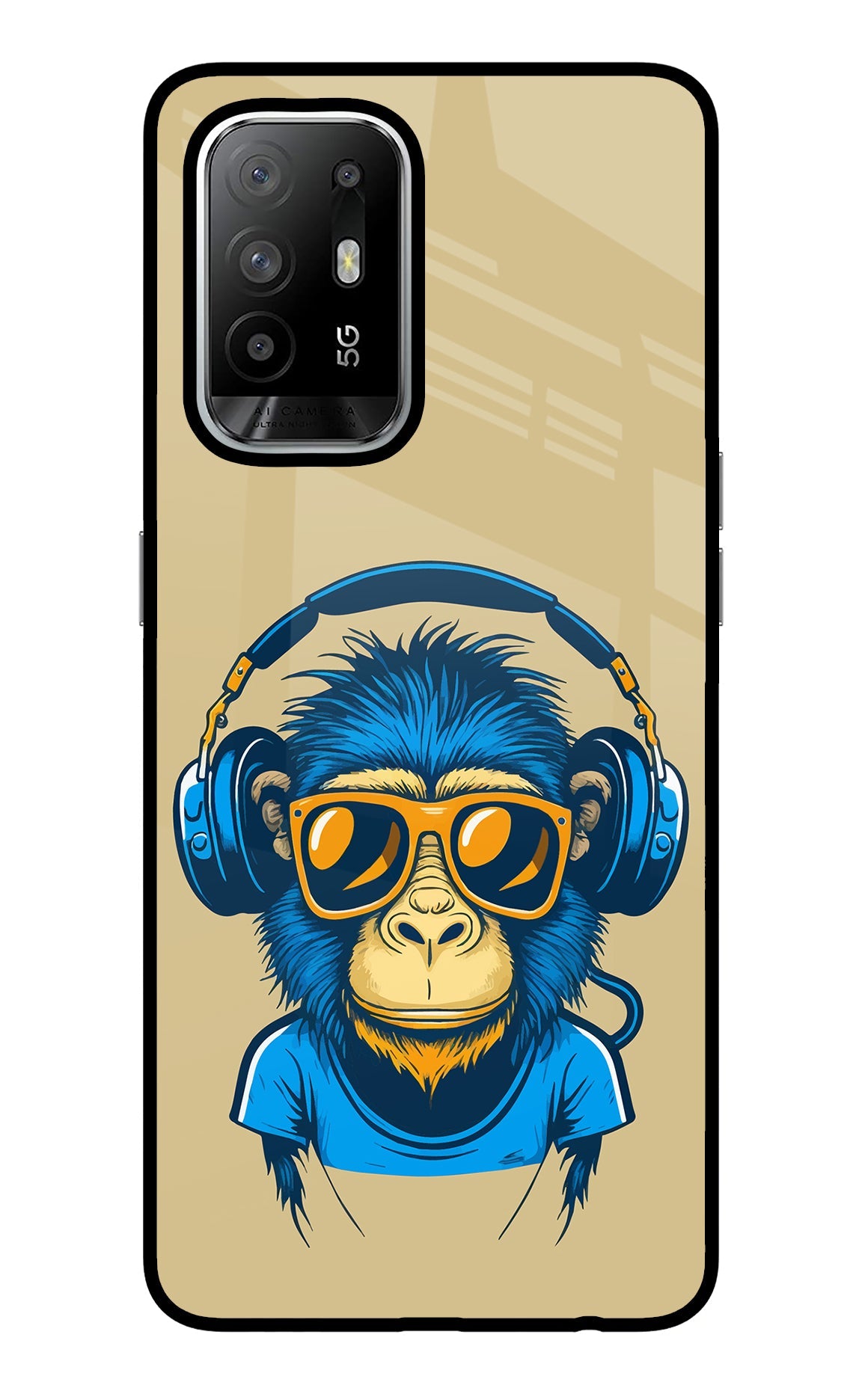 Monkey Headphone Oppo F19 Pro+ Glass Case