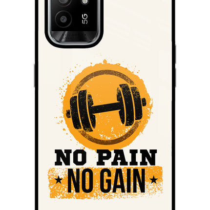 No Pain No Gain Oppo F19 Pro+ Glass Case Back Cover by Casekaro
