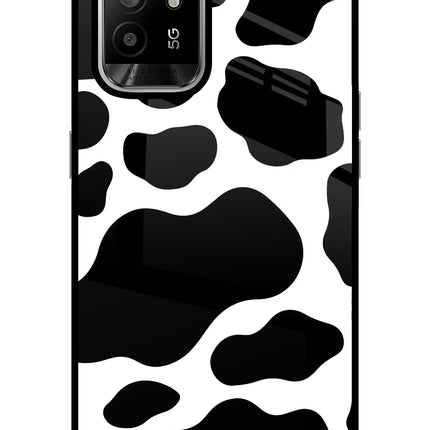Cow Spots Oppo F19 Pro+ Glass Case Back Cover by Casekaro