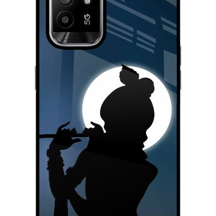 Shri Krishna Silhouette Oppo F19 Pro+ Glass Case Back Cover by Casekaro