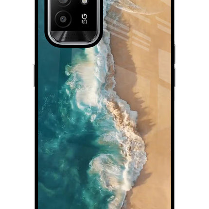 Ocean Beach Oppo F19 Pro+ Glass Case Back Cover by Casekaro