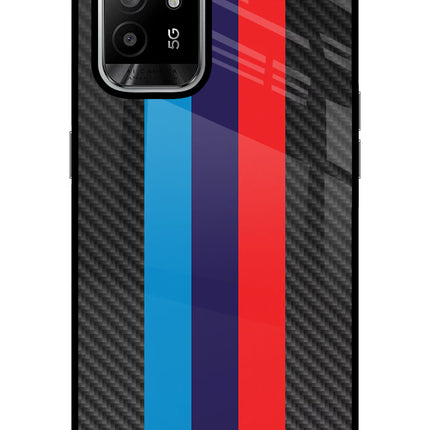 BMW Stripes Pattern Oppo F19 Pro+ Glass Case Back Cover by Casekaro