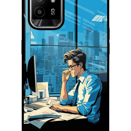 Focused Hustler (AI Generated) Oppo F19 Pro+ Glass Case