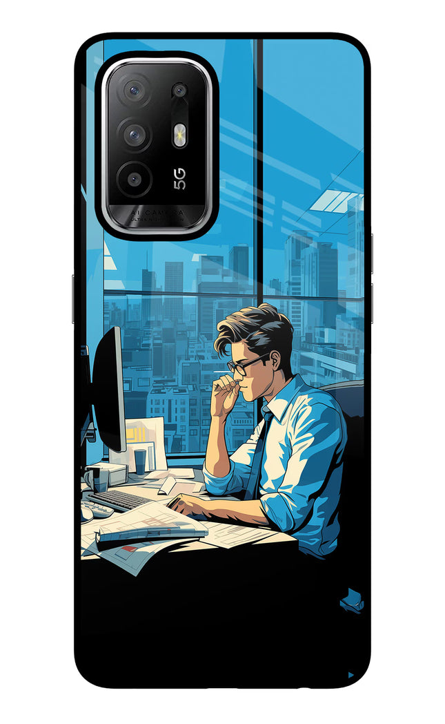 Focused Hustler (AI Generated) Oppo F19 Pro+ Glass Case