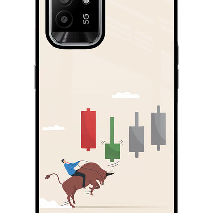 Bull Trading Momentum Oppo F19 Pro+ Glass Case Back Cover by Casekaro