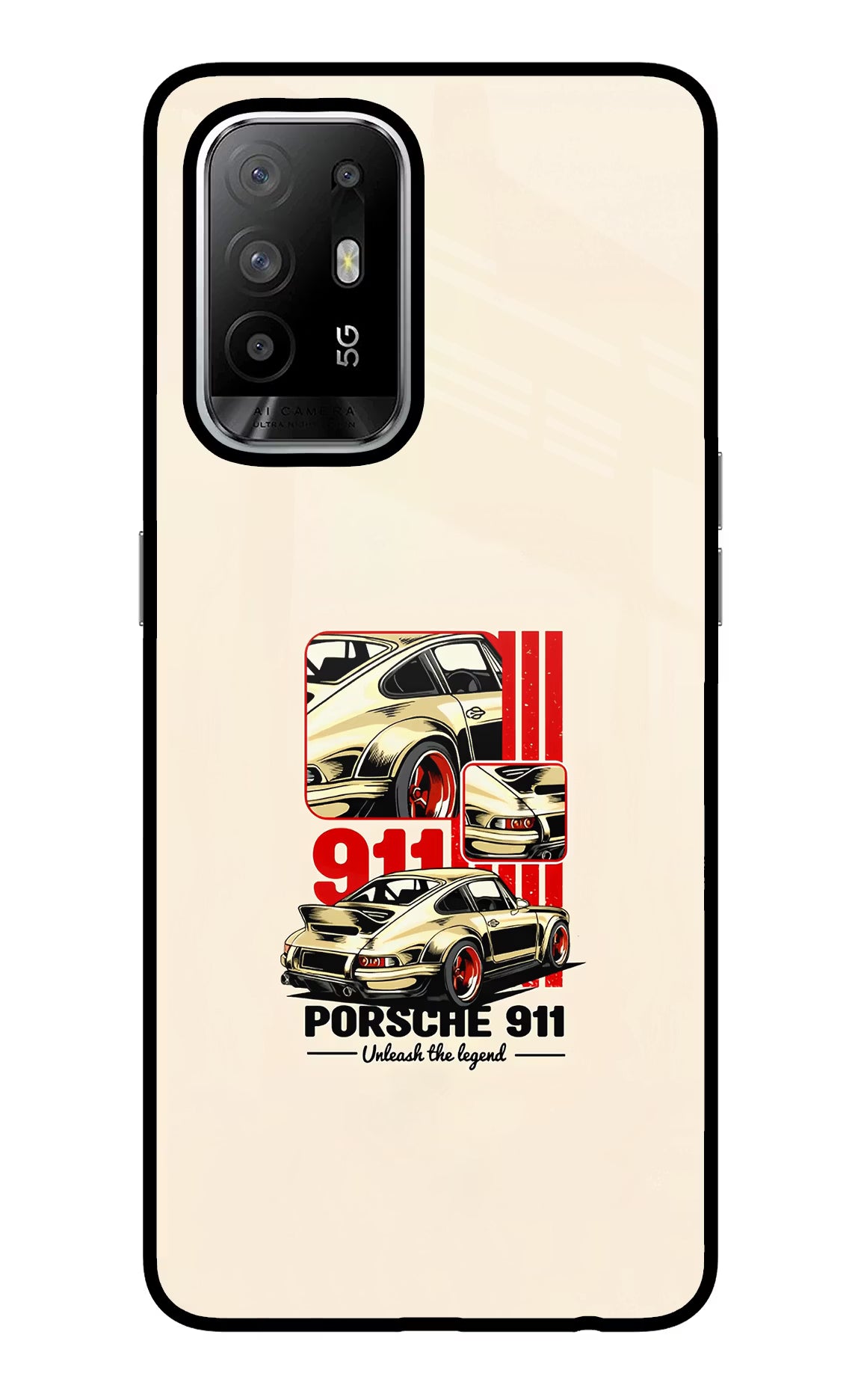 Classic Porsche 911 Oppo F19 Pro+ Glass Case