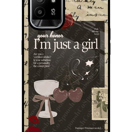 I am just a girl Oppo F19 Pro+ Glass Case