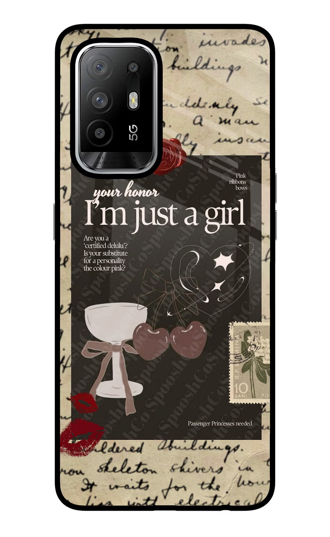 I am just a girl Oppo F19 Pro+ Glass Case Back Cover by Casekaro