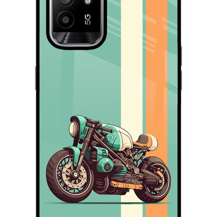 Striped Moto Drift Oppo F19 Pro+ Glass Case Back Cover by Casekaro