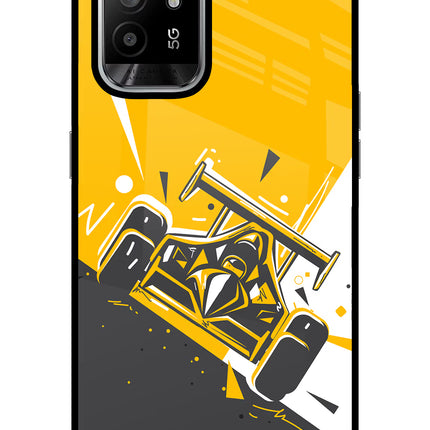 Track King Oppo F19 Pro+ Glass Case Back Cover by Casekaro