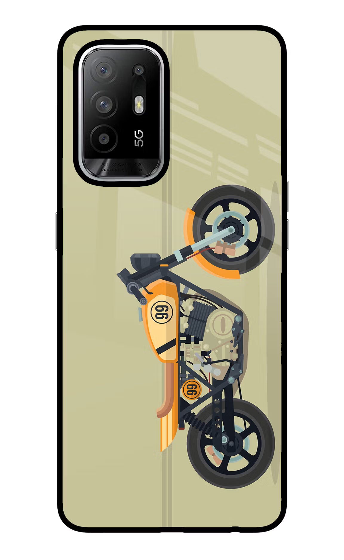 Vertical Speedster Oppo F19 Pro+ Glass Case Back Cover by Casekaro