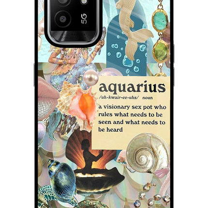Aquarius Zodiac Oppo F19 Pro+ Glass Case Back Cover by Casekaro