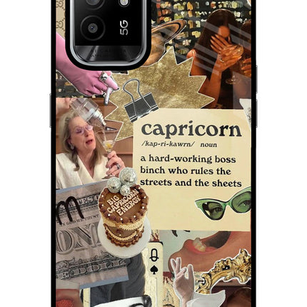 Capricorn Zodiac Oppo F19 Pro+ Glass Case Back Cover by Casekaro