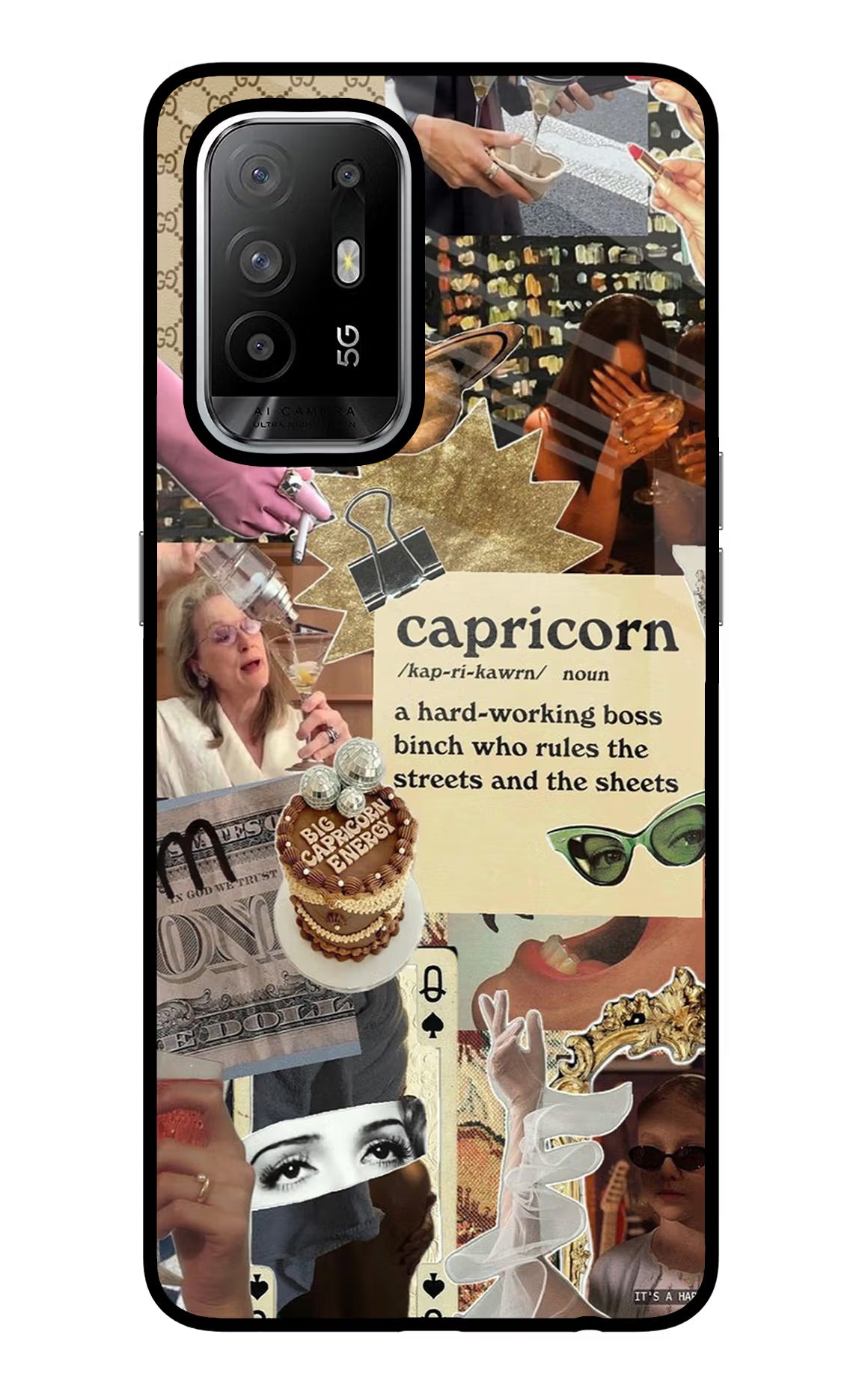 Capricorn Zodiac Oppo F19 Pro+ Glass Case Back Cover by Casekaro