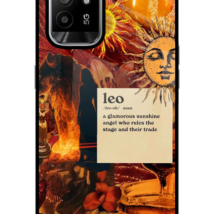Leo Zodiac Oppo F19 Pro+ Glass Case Back Cover by Casekaro