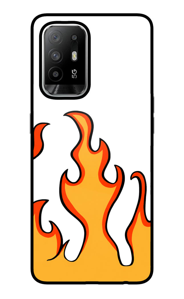 Fired Up – White Oppo F19 Pro+ Glass Case