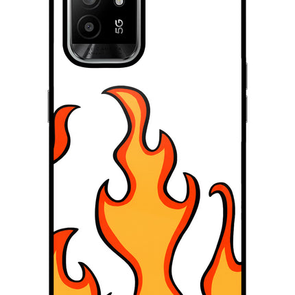 Fired Up – White Oppo F19 Pro+ Glass Case Back Cover by Casekaro