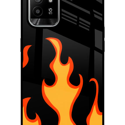Fired Up – Black Oppo F19 Pro+ Glass Case Back Cover by Casekaro