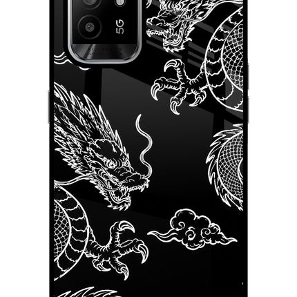 Twin Dragons Oppo F19 Pro+ Glass Case Back Cover by Casekaro