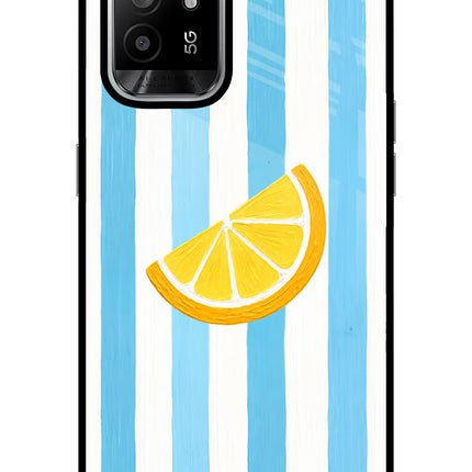Summer Lemon Oppo F19 Pro+ Glass Case Back Cover by Casekaro