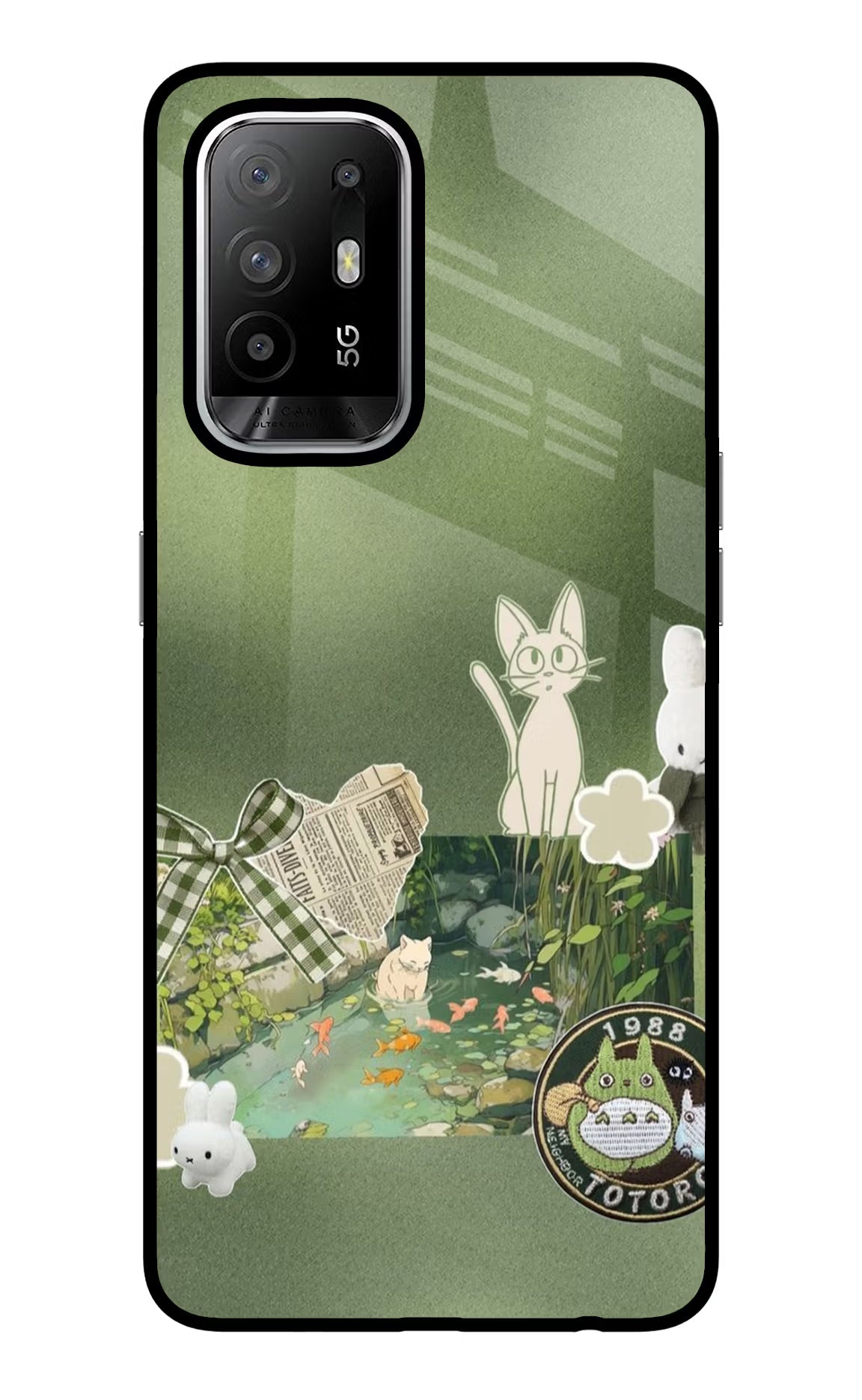 Aesthetic anime Oppo F19 Pro+ Glass Case Back Cover by Casekaro