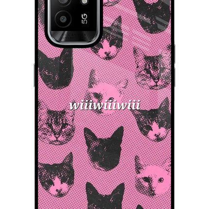 Pink Cats Oppo F19 Pro+ Glass Case