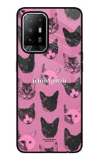 Pink Cats Oppo F19 Pro+ Glass Case