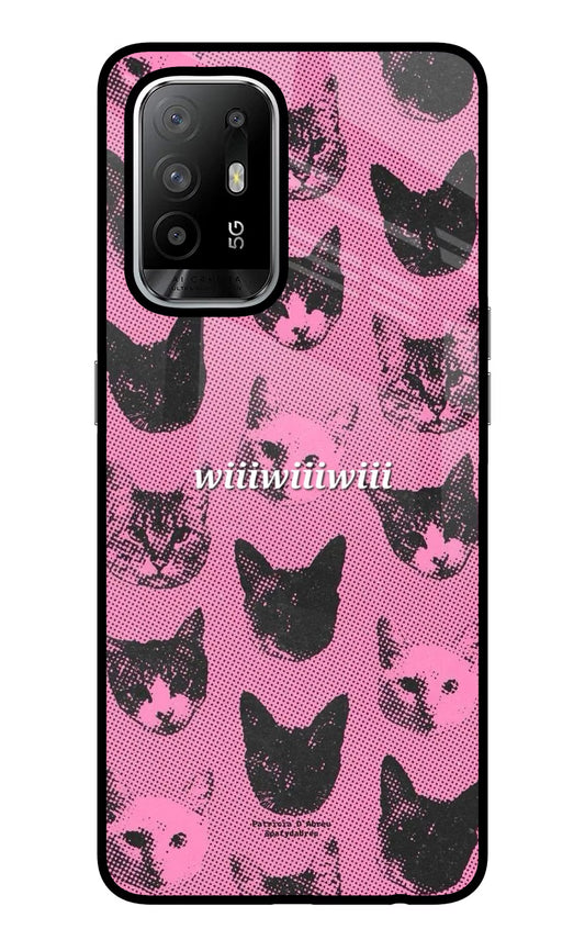 Pink Cats Oppo F19 Pro+ Glass Case