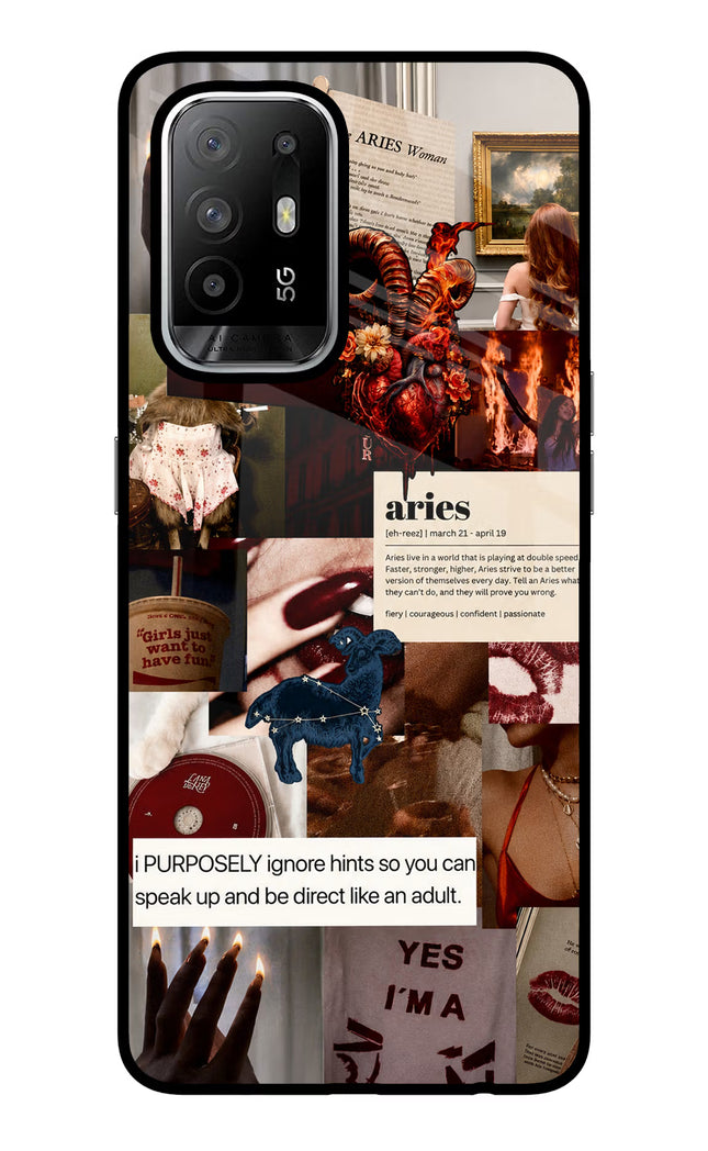 Zodiac Aries Oppo F19 Pro+ Glass Case